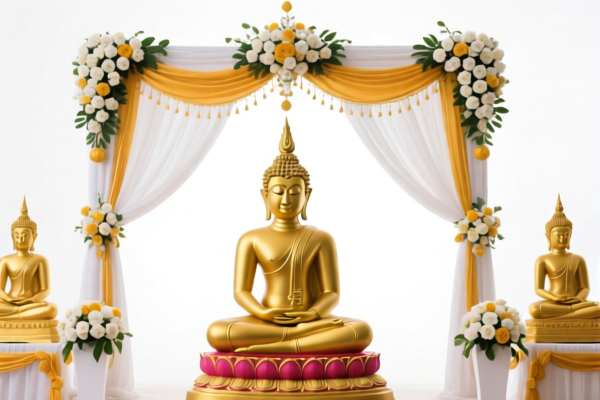Image for buddhist wedding stage decoration